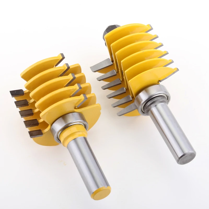 2Pc 1/2 Inch Shank Adjustable Box & Finger Joint Router Bit Set C3 Tipped Wood Cutting Tool Woodworking Bits | Инструменты