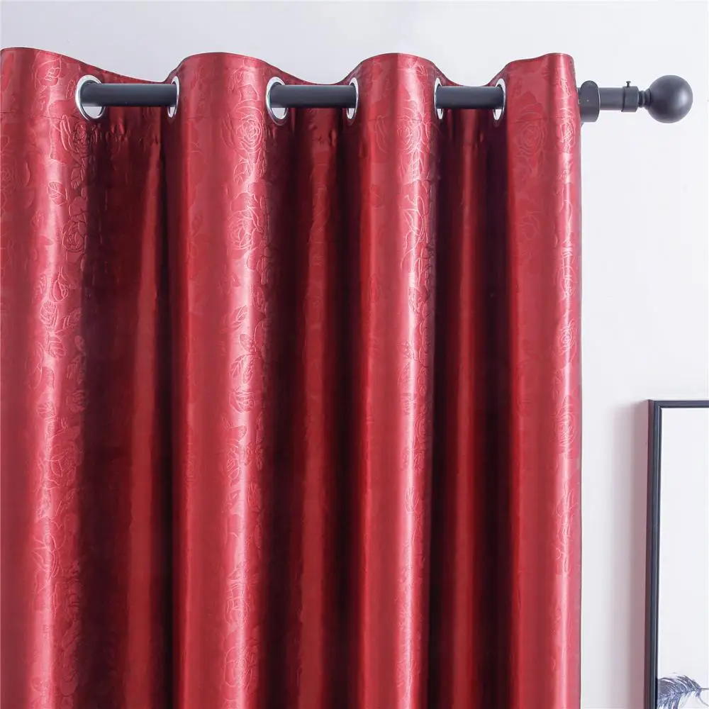 Затемняющие шторы YokiSTG однотонные красные занавески для гостиной спальни кухни