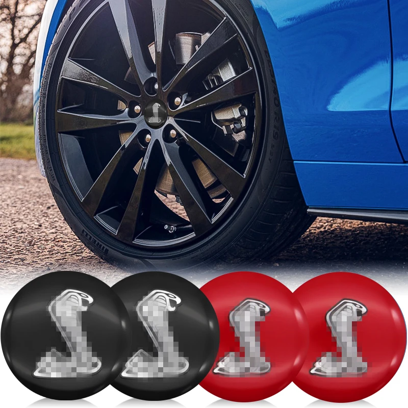 

4pcs 56mm Car Wheel hub center decorative stickers cover 3D Cobra Snake logo for Ford- Escape Kuga Mondeo Ecosport Fiesta Focus