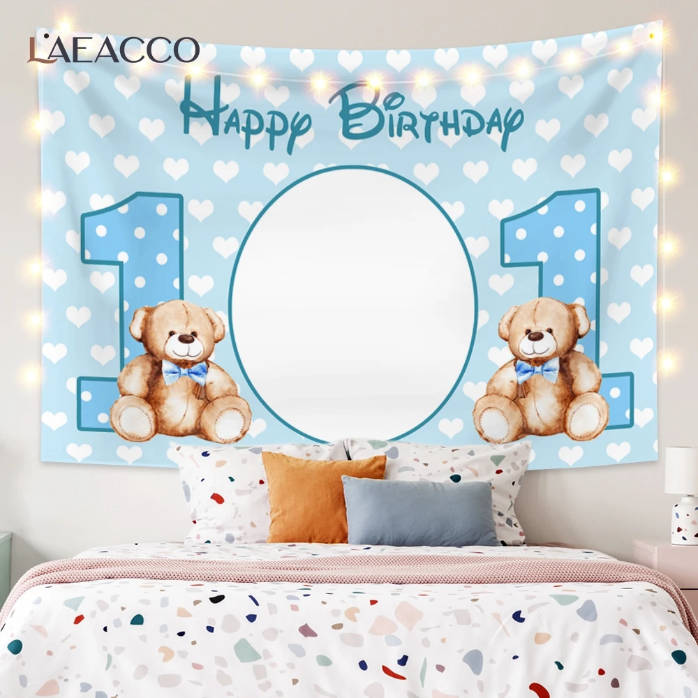 

Laeacco Cartoon Jungle Safari Wild Baby Child Room Home Decor Customized Tapestry Animal Printed Blanket Wall Hangings Polyester