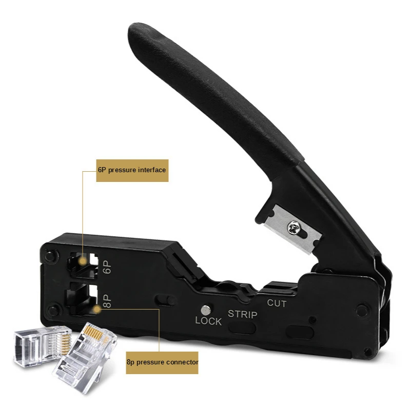 

Cat7 Cat8 Tail Clip RJ45 Connector Crimping Pliers Cat5e Cat6 Cable Clamp RJ11 6P Telephone Line Clamp Pliers Network Tool