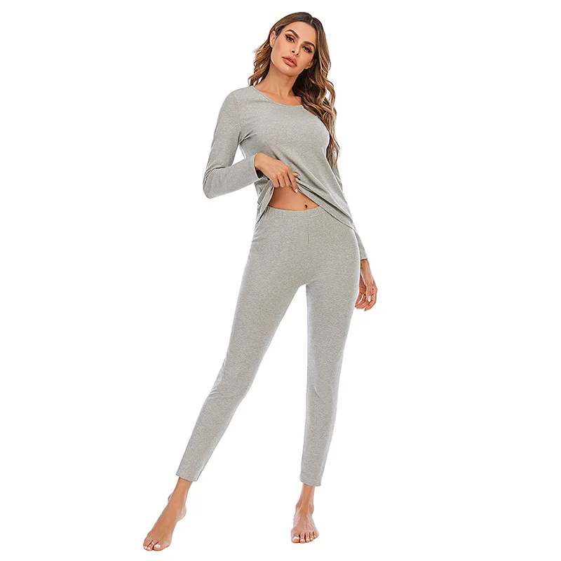 

Fast Shipping Cotton Women's Pajamas Set Autumn Winter Pyjamas Solid Sleepwear Sexy Home Clothes For Women Lingerie