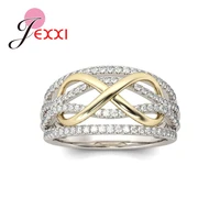 925 sterling silver infinity love ring shining cubic zircon bowknot letter 8 eternity promise ring jewelry for woman girlfriend