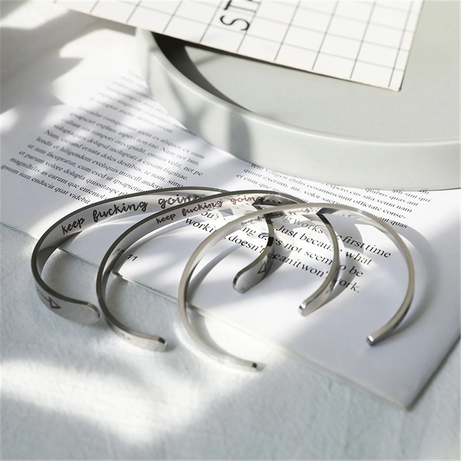 

316L Stainless Steel Custom Bracelets Customized Women Letter Handmade Bangles Personalized Jewelry Cuff Rose Gold Bracelet