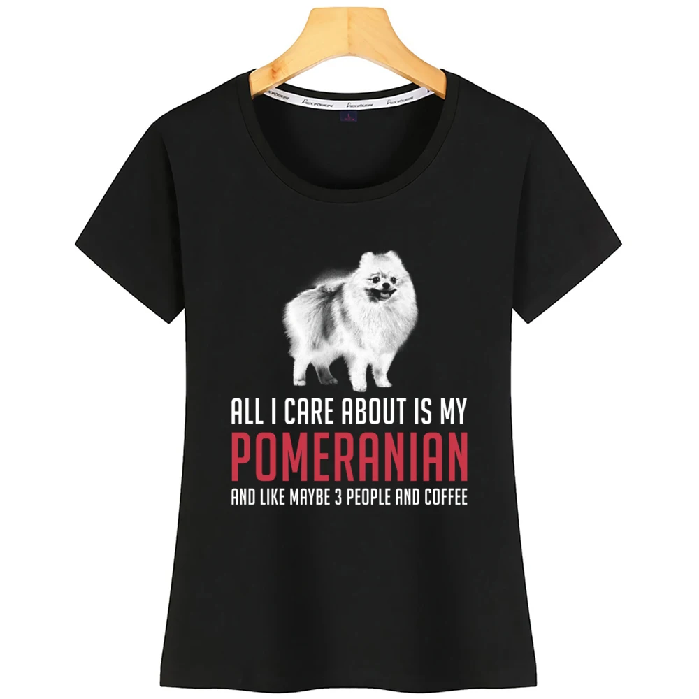 Топы Футболка Для женщин своего померанского шпица комиксов надписи на заказ