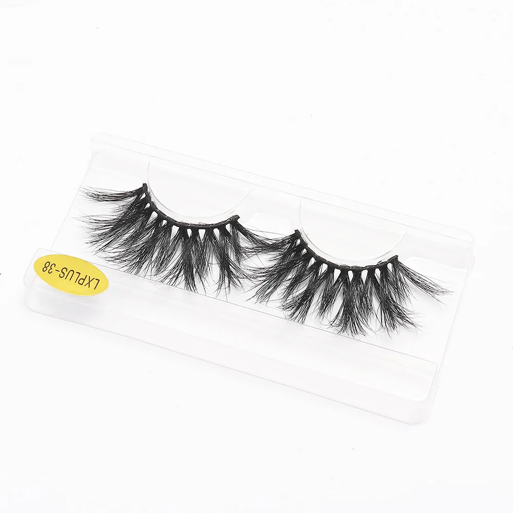 

5D 25mm Lashes False Eyelashes With Plastic Tray Cruelty Free Thick Cross Fluffy Dramatic Mink Lashes Eyelashes Natural Eyelash