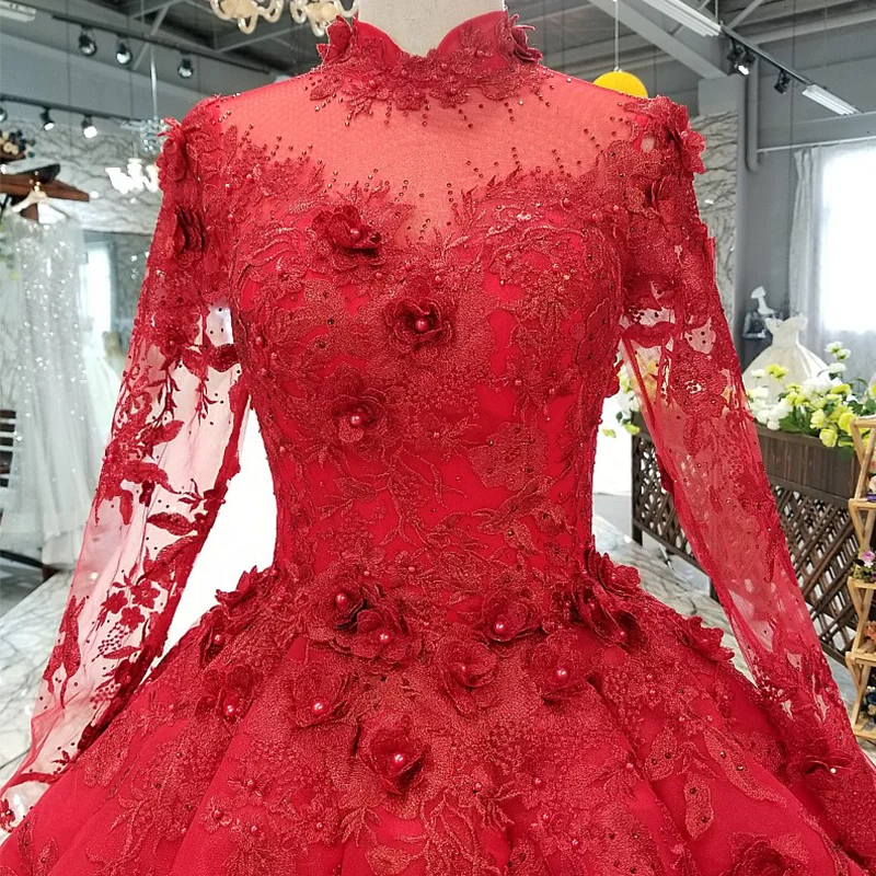 LS02100 red muslim puffy vintage вечернее платье с длинным рукавом рукавом|Вечерние платья| |
