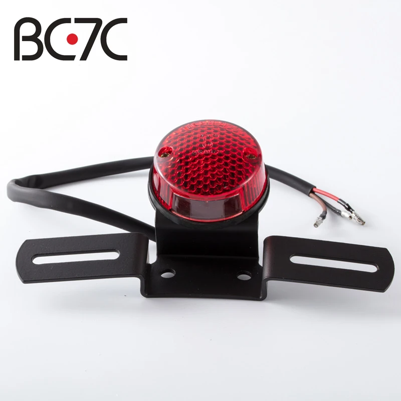 Мотоциклетный Ретро красный круглый стоп сигнал с кронштейном для Harley круиз