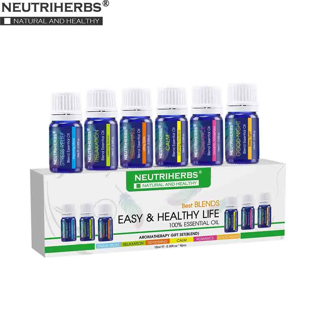 

100% Pure Compound Essential Oils Fragrance for Body Massage Bath Aromatherapy Diffusers Relaxation Refreshing 10ml/pc 6pcs