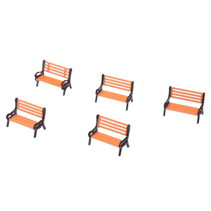 

JEYL 5pcs Plastic Model Park Bench Model Landscape 1:50 w/ Black Arm