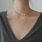 Женское Ожерелье-чокер Smile Face, модное ожерелье золотого цвета с двойными звеньями счастливого лица, Подарочная бижутерия, 2021