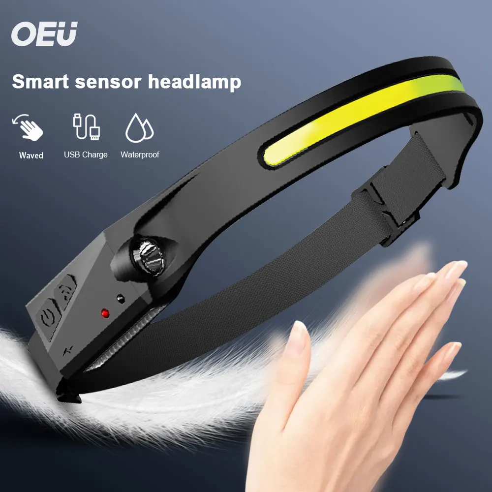 

High Power LED Headlamp Motion Sensor Hunting Headlight Fishing Torch Rechargeable Head Lamp Camping Powerful Flashlight Lantern