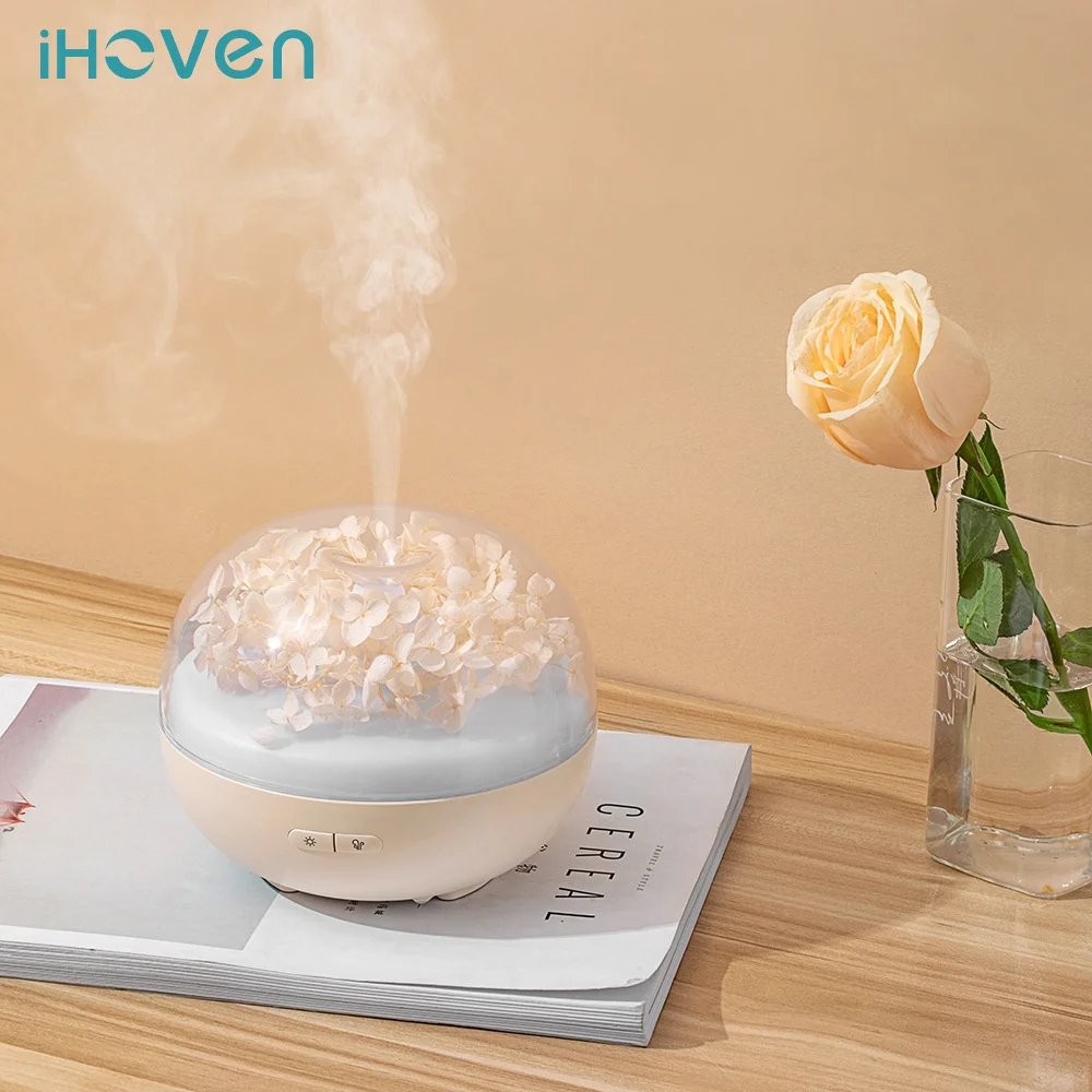 

180ML Aroma Essential Oil Diffuser Eternal Flower Air Humidifier Aromatherapy Quiet Humidificador with Colorful LED Night Lamp