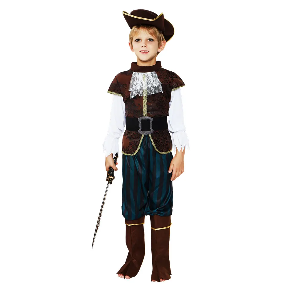 Umorden Fantasia Purim костюмы на Хэллоуин Детский Пиратский Костюм Corsair Buccaneer косплей для