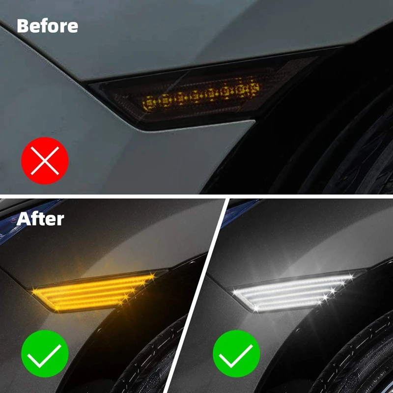 2 шт. горки белый и желтый светодиодный переднее крыло Боковой габаритный фонарь