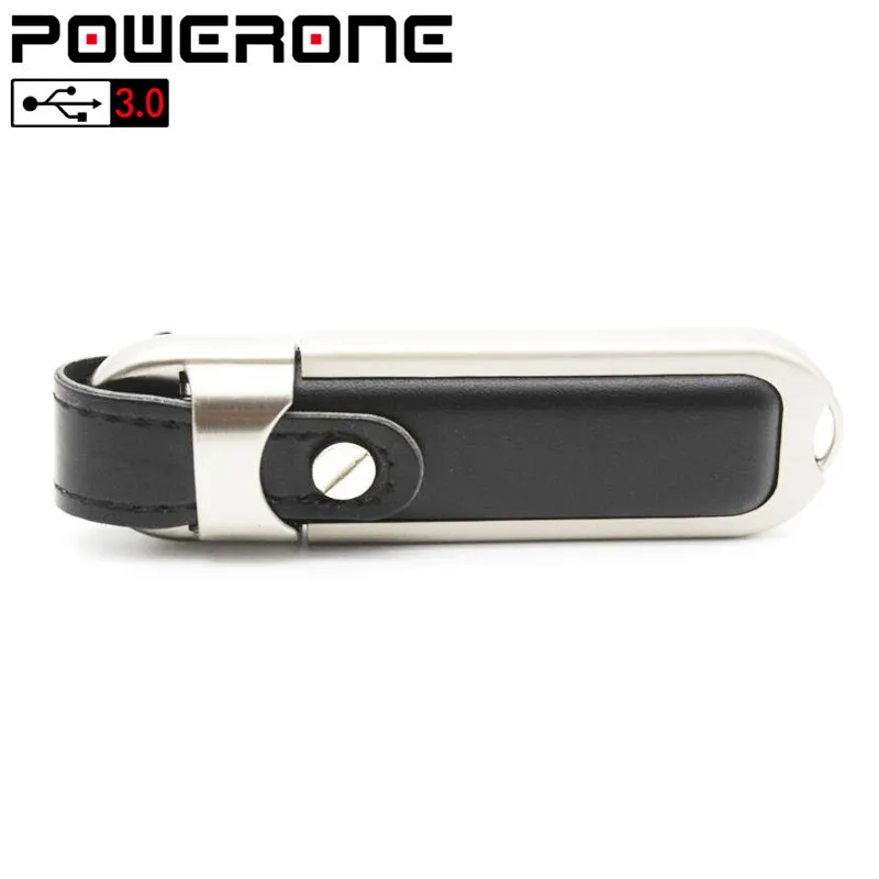 POWERONE 100% новый металлический кожаный Флешка usb флэш накопитель 32 Гб 16 64 USB 3 0 карта