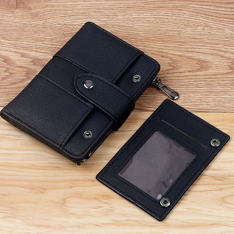 

Spring and Summer New 2021 Short Retro Frosted Women's Student Tri-Fold Small Wallet Rivet Buckle Wallet