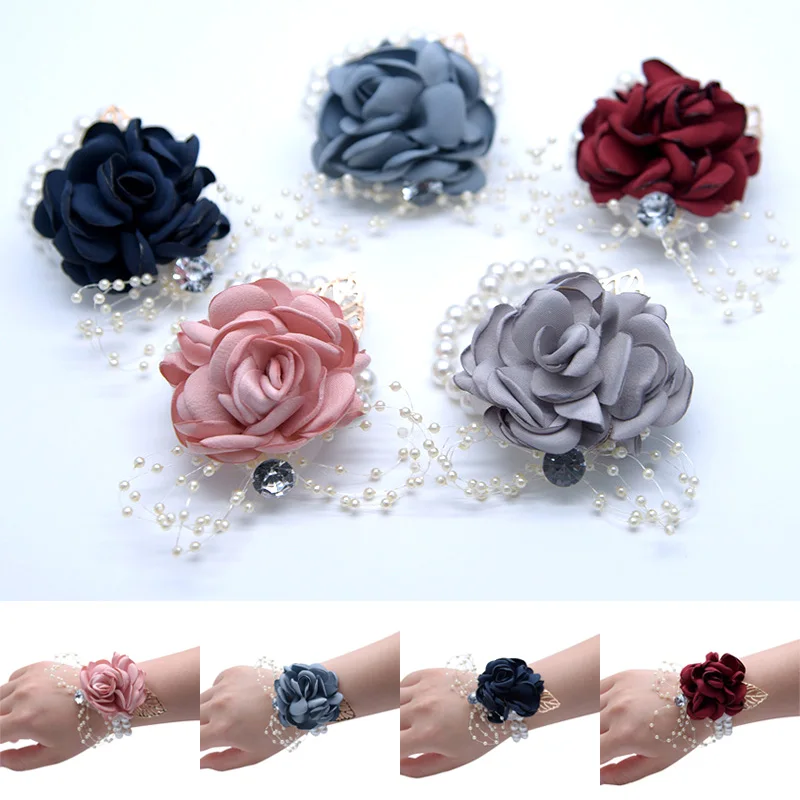 Горячая Подружка невесты сестры на запястье цветок Роза Стразы ручной