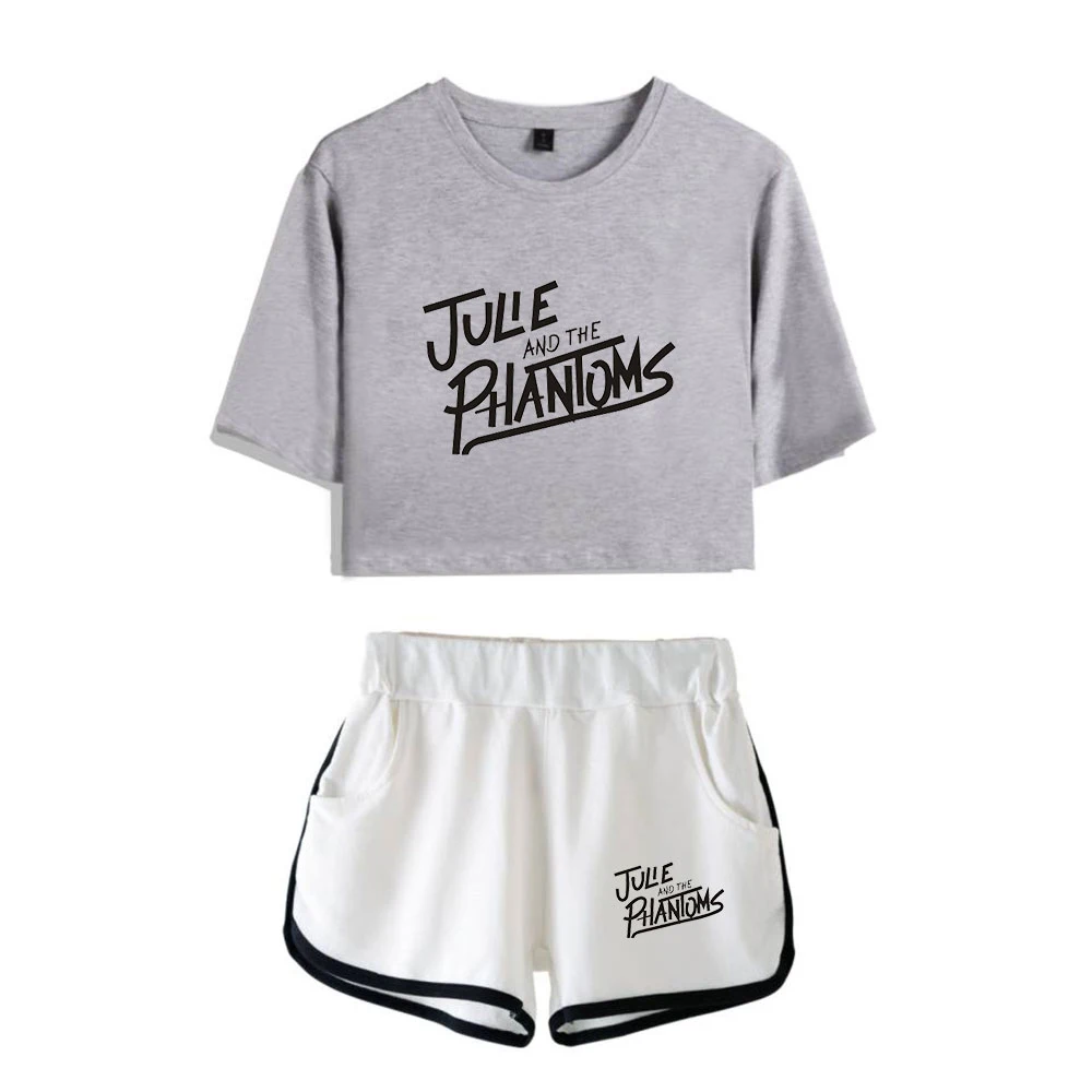 

Julie and the Phantoms women Two Piece Set Summer Short Sleeve t shirt Crop Top+Shorts YoungGirls Suit Sets Casual Tracksuit