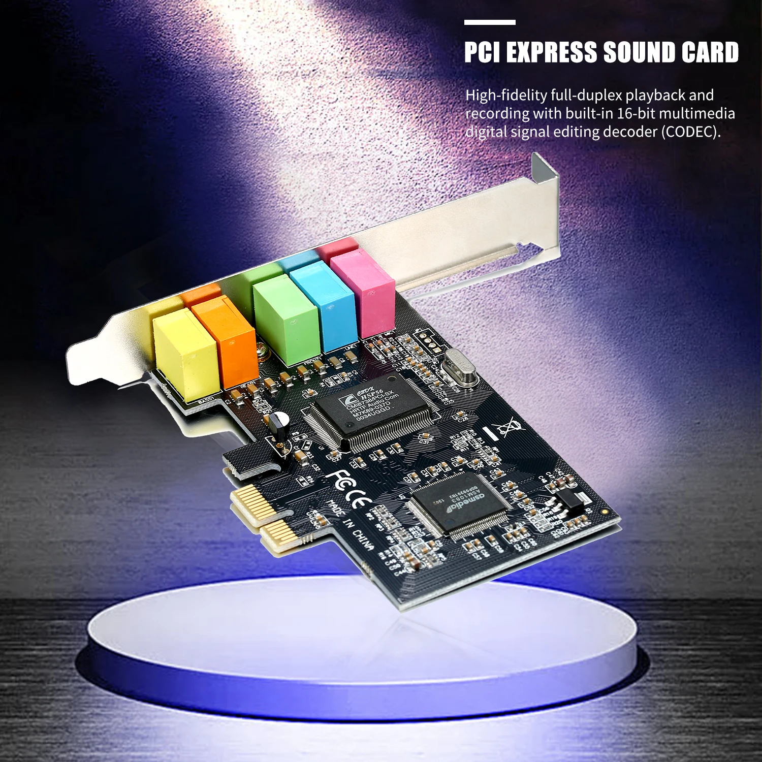 Новая PCI Express x1 E 5 1 каналов CMI8738 чипсет аудио цифровая звуковая карта с