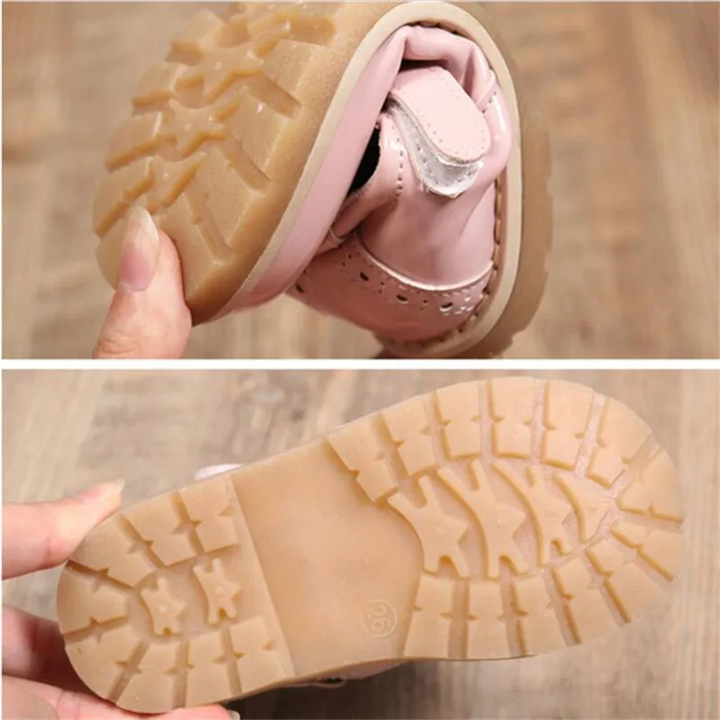 Детские кожаные туфли для девочек обувь принцессы из искусственной кожи