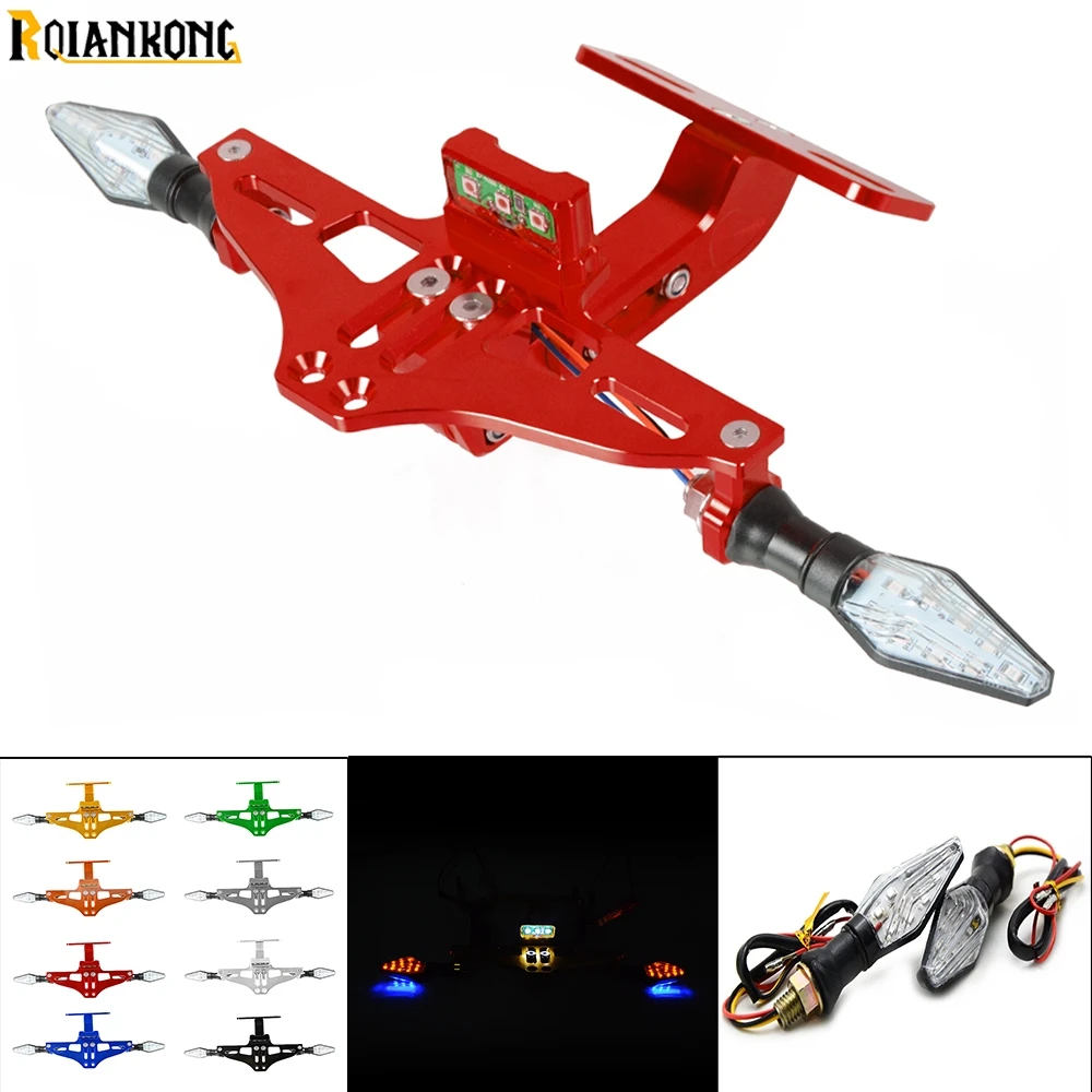 Универсальный CNC регулируемый угол Мотоцикла Алюминиевый номерной знак рамка