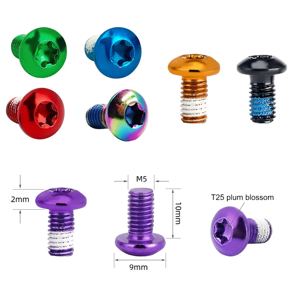 

12pcs MTB Road Racing Bike Brake Disc Rotor M5x10mm MTB Bike Disc Brake Rotor Torx Bolts T25 Alloy Steel Fixing Screws