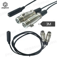 3 meters dual 3 pin xlr female to 14 dc 6 35mm female jack plug trs audio y cable cord