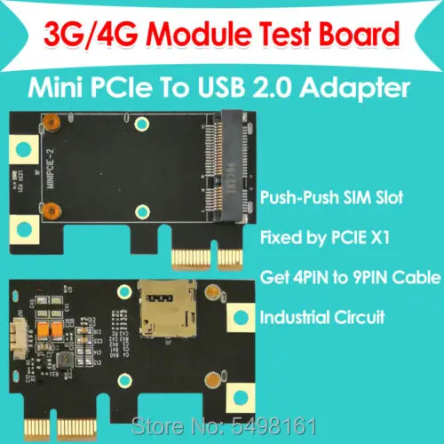 4G LTE промышленный мини PCIe к USB адаптеру со слотом для SIM карты 2 0 4 - Цена: 894,38 руб.