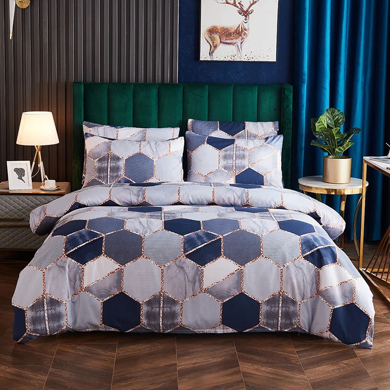

Bedding Set Luxury Geometry Gilt Printed Duvet Cover Six Model Color Quilt Cover Hot Sell Home Textile Bedroom Bed Sets