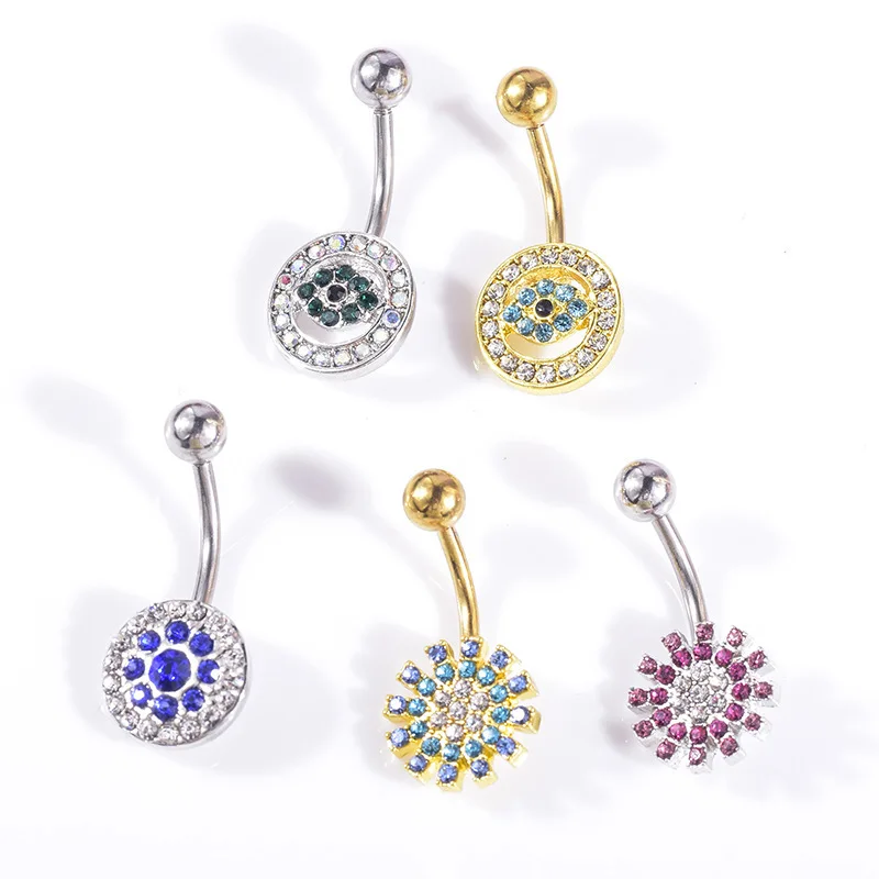 Прокол украшения короткая пупочная петля кольцо для пупка в виде цветка защита