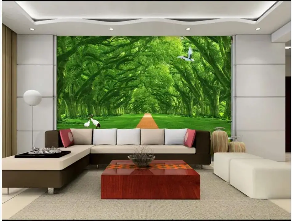 WDBH пользовательские фото 3d обои красивый зеленый лес проспект гостиная домашний