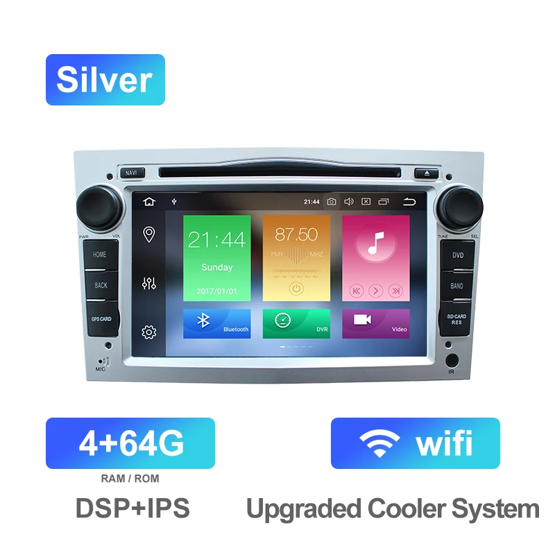 Штатная магнитола для OPEL, Marubox 7A903PX5 DSP, Головное устройство для OPEL Astra, Corsa, Antara, Vectra, Meriva, Vivaro, Zafira,Android9,Восьмиядерный процессор,Оперативная 4GB,Встроенная 32GB,Радио чип TEF6686,DVD - Цвет: Silver 4GB 64GB DSP