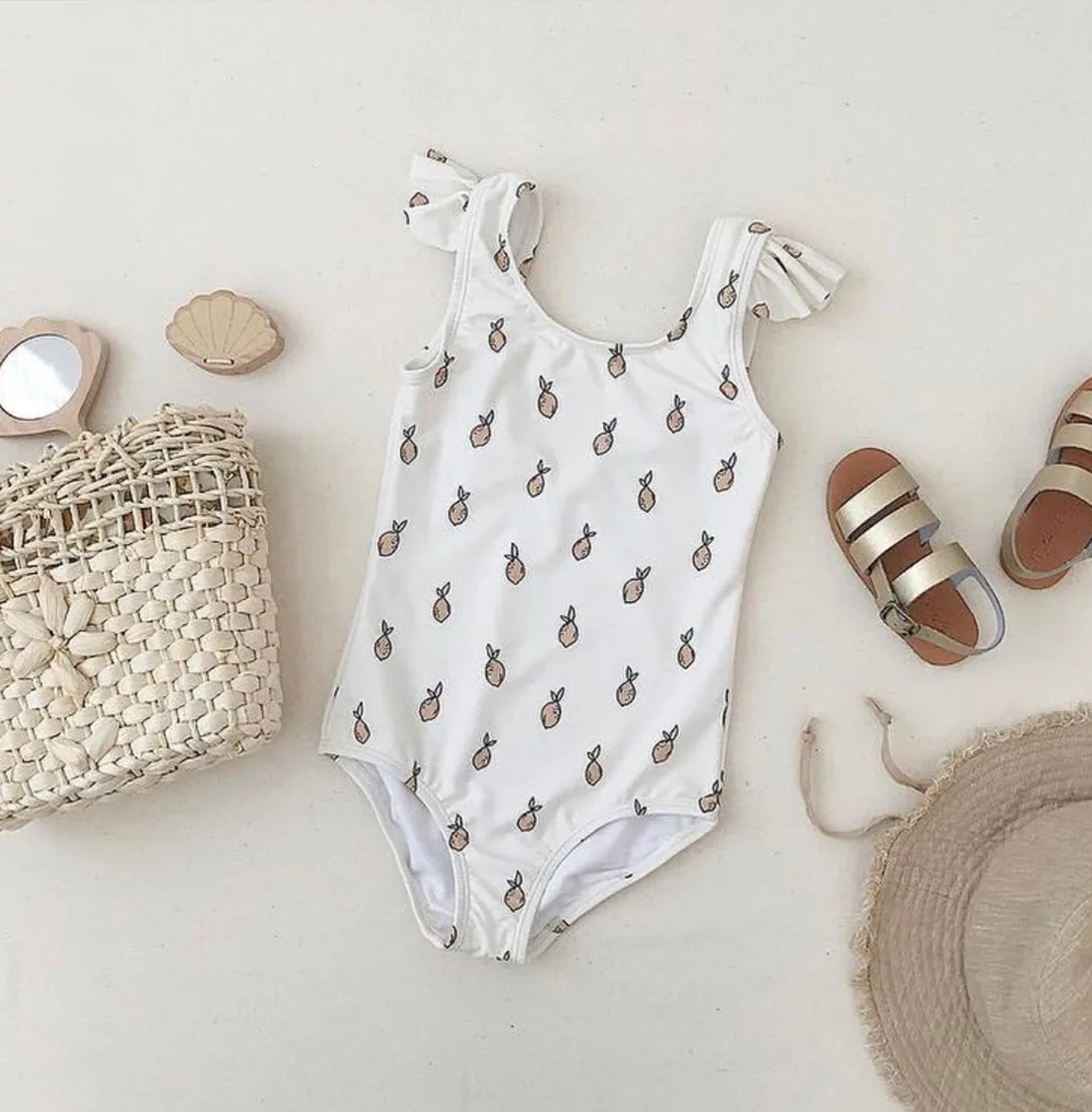 Новинка 2021 летний купальник для маленьких девочек с принтом Пляжное бикини