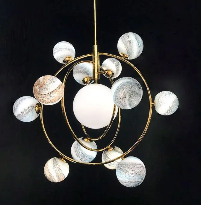 Люстра со звездами в нордическом современном минималистичном стиле креативная