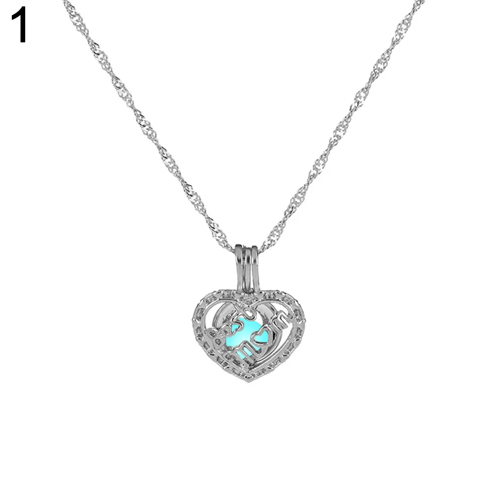 Винтажное Очаровательное ожерелье с подвесками для женщин светящееся сердце