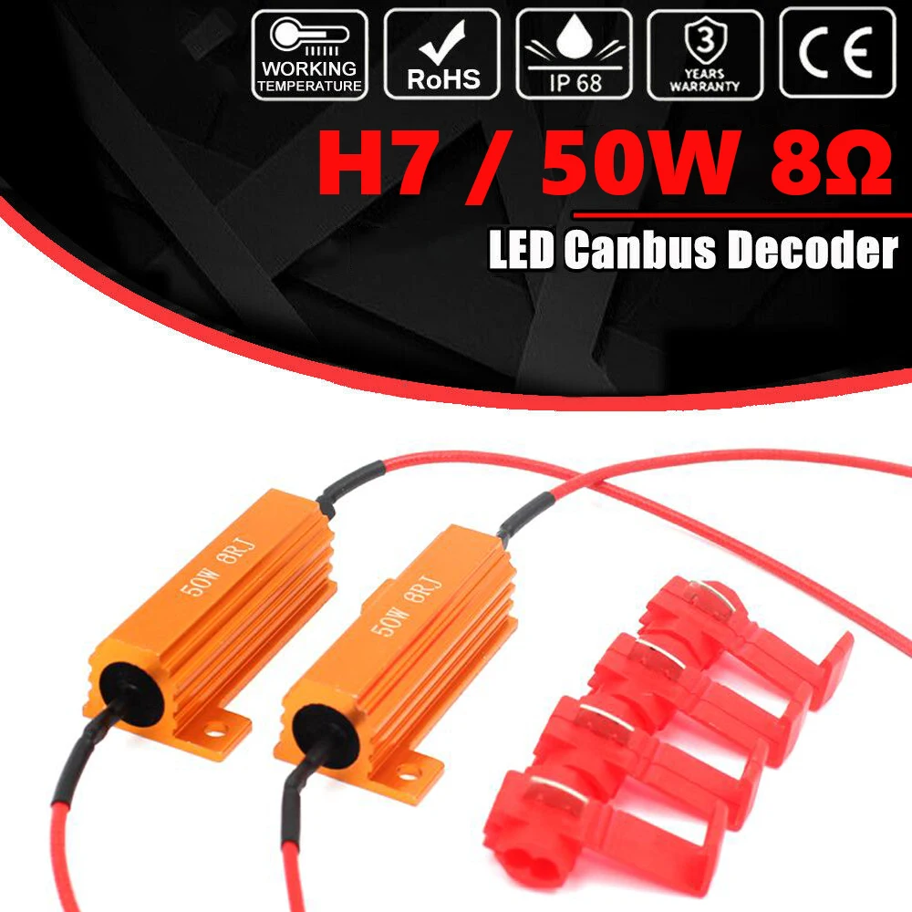 

50w 8ohm Load Resistors LED Flash Rate Turn Signals Light Indicator Controllers Brake Running Motorcycle Turn Signal Blinker