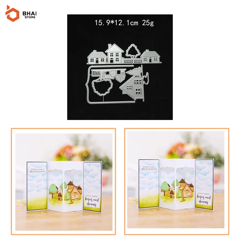 

Carbon Steel Metal Cutting Die DIY Small Rural House Suitable for Decorative Scrapbook Album Festival Card Making 2021