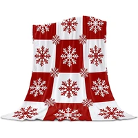 blanket bed blanket christmas snowflake gnome red black checkered linen background merry christmas lightweight