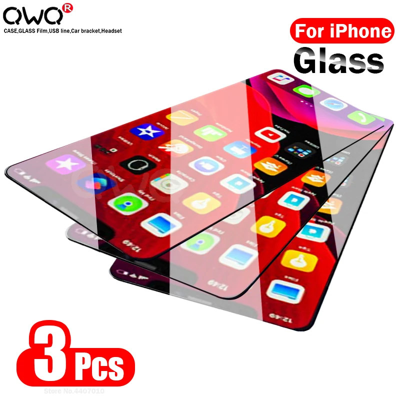 

Screen Protector For Apple iPhone 11 12 Pro XS Max mini XR X 7 6 8 6S Plus 5S SE 2020 Full Cover Tempered Glass Protection Film