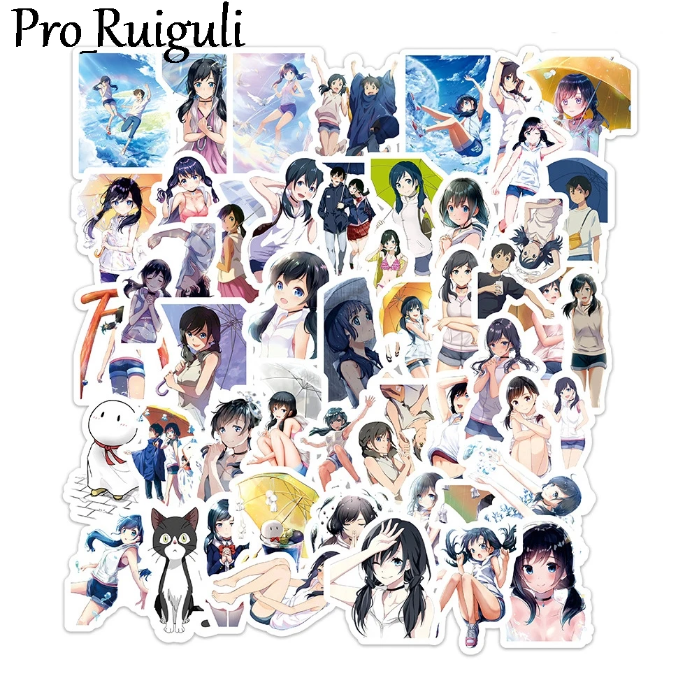 

50pcs Weathering with you Stickers paster characters anime funny decals scrapbooking diy phone laptop waterproof decorations
