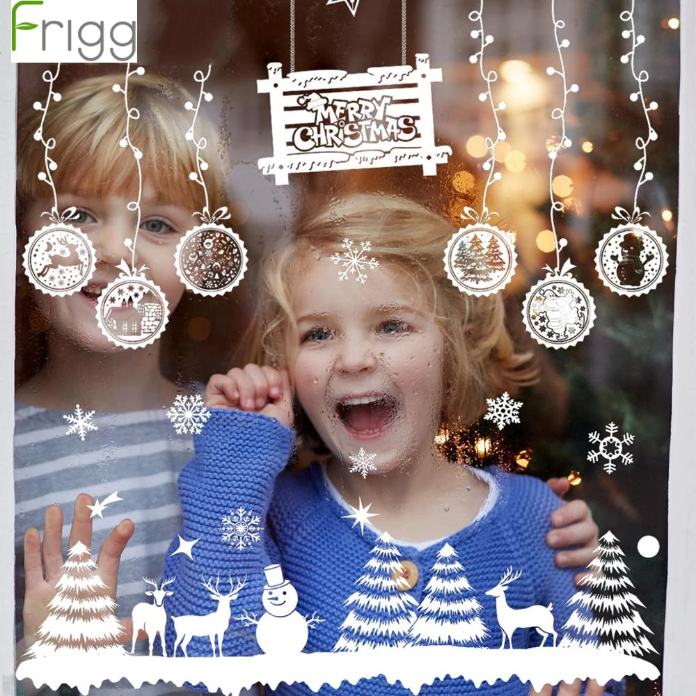 Рождественская наклейка Декор настенное окно подарок на Новый год 2020 украшение