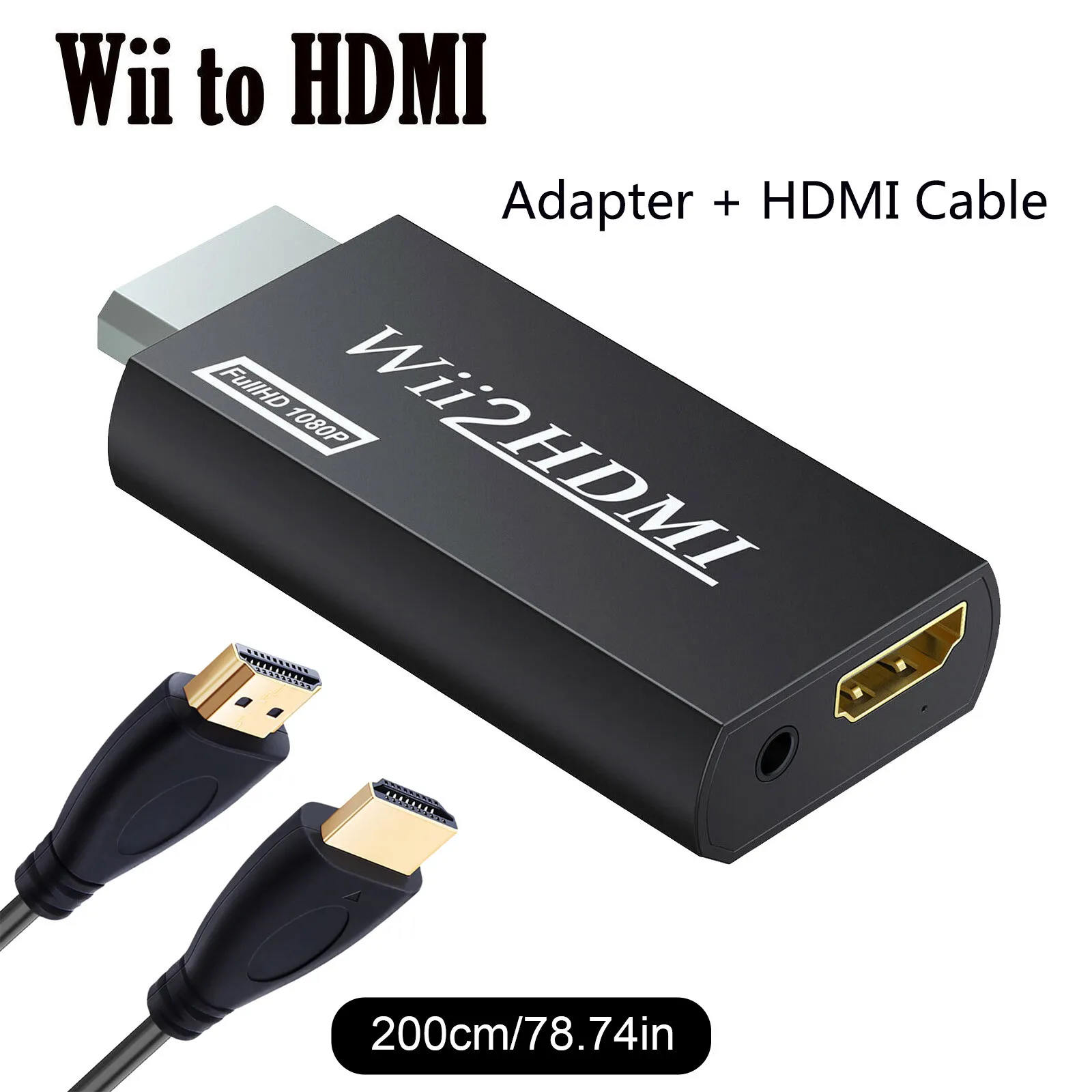 Адаптер преобразователь Wii в HDMI 1080p аудиовыход 3 5 мм с кабелем совместимым адаптер
