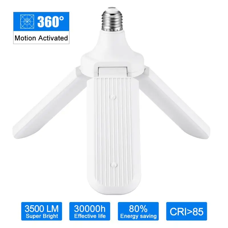IP44 E27 светодиодный лампы Складная лопасть вентилятора 60W светильник супер яркий