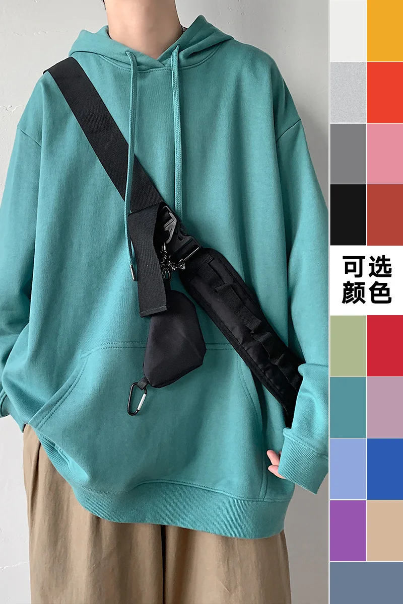 

2021 men's new 17-color hooded sweater, the main push figure has been measured and transformed into a pullover hoodie pure cotto