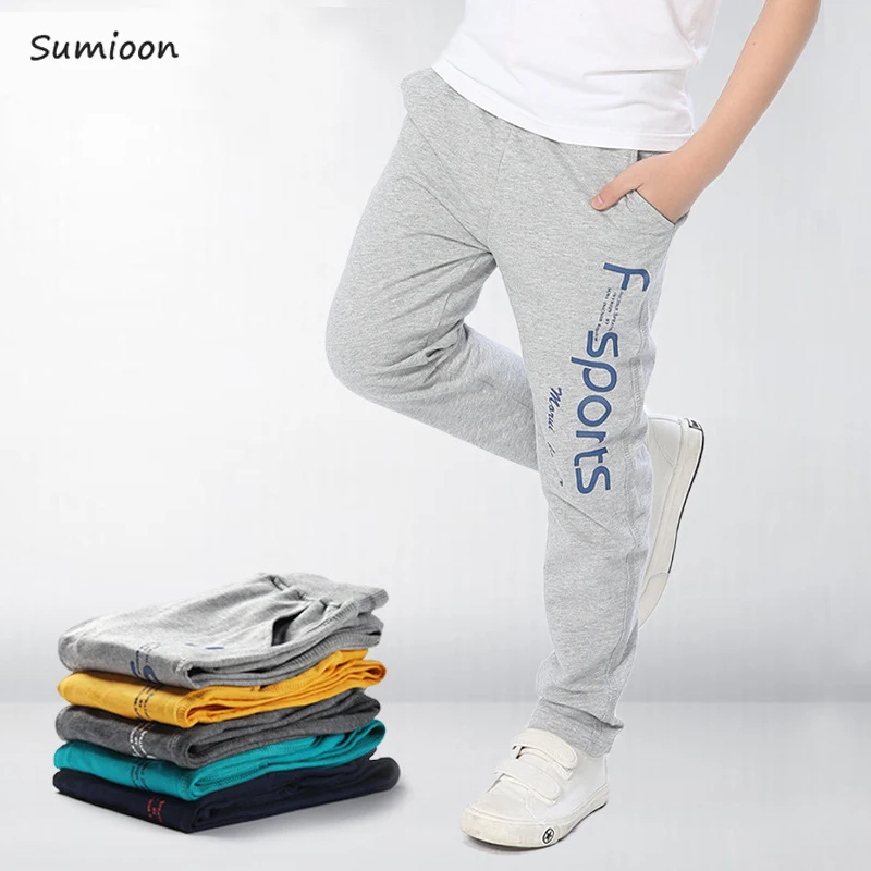 Брюки для мальчиков-подростков хлопковые спортивные штаны повседневная одежда