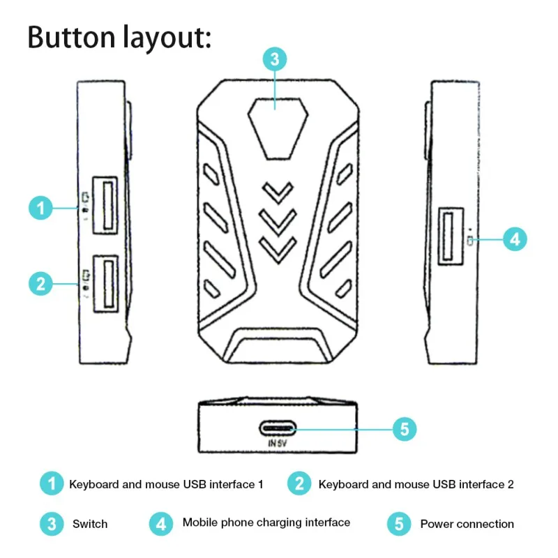 Bluetooth игровая Смешанная клавиатура мышь конвертер адаптер док станция для Android IOS