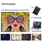 Sanmubaba чехол для Microsoft Surface Pro 4, 5, 6, 7, 12,3 дюймов планшет PU кожаный чехол с откидной магнитной крышкой Подставка funda защитная оболочка