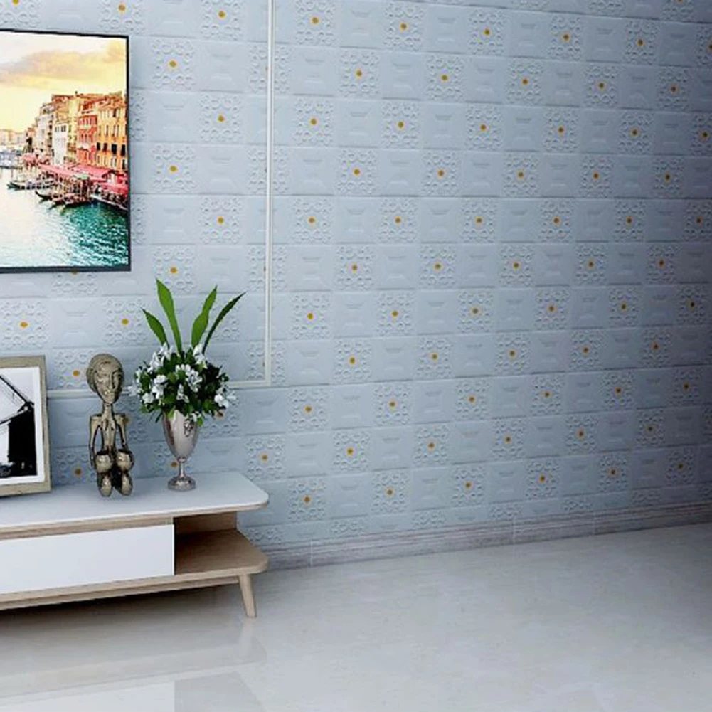 Самоклеющиеся 3D наклейки на стену имитация кирпича мрамора рельефные DIY