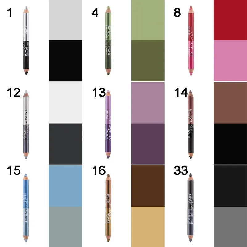 

1Pc 12 Colors Highlighter Glitter Eyeshadow Eyeliner Pen Makeup Durable Waterproof Sweatproof Double-ended Eyes Pencil Makeup